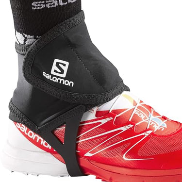 Salomon Trail Gaiters Low Unisex Gamaschen Trail Running Wandern MTB Lauf, Leichte Handhabung, Haltbarkeit, Trail Running Wandern MTB Laufz, Schwarz, im Sale